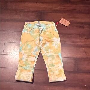True Religion Multicolor Tie-Dye Women's Cropped Jeans
